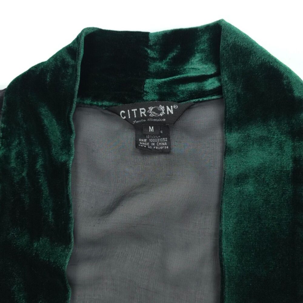 CITRON Santa Monica Sheer Silk Velvet Kimono Cover Up Peacock Boho Lagenlook - Picture 2 of 9